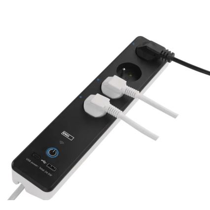 Интелигентен разширение кабел с превключвател GoSmart 4Z + 1xUSB-A + 1xUSB-C 2 m Wi-Fi Tuya