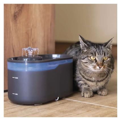 Интелигентен воден фонтан за домашни любимци 2,6 l/5V сив Wi-Fi