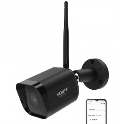 Интелигентна външна камера със сензор Full HD 1080p, 12V, IP65, Wi-Fi, Tuya, черна