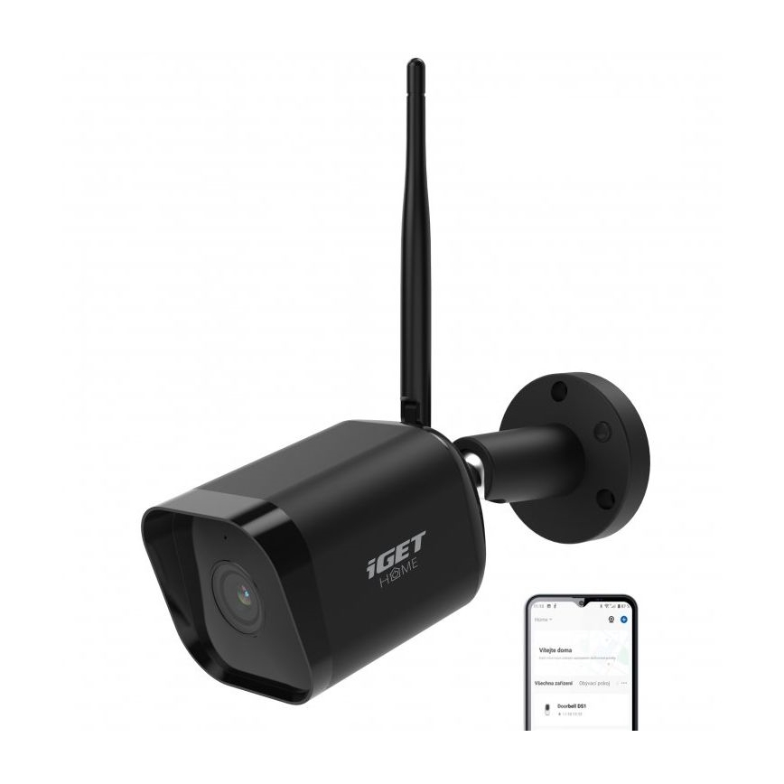 Интелигентна външна камера със сензор Full HD 1080p, 12V, IP65, Wi-Fi, Tuya, черна