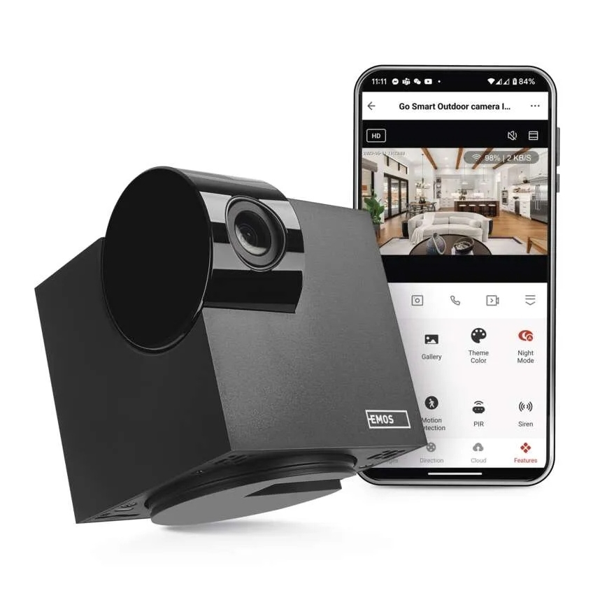 Умна вътрешна въртяща се камера с датчик за движение GoSmart 5V Wi-Fi Tuya черна