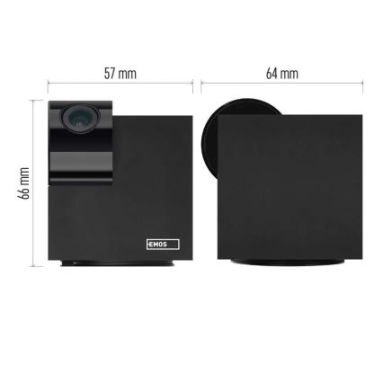 Умна вътрешна въртяща се камера с датчик за движение GoSmart 5V Wi-Fi Tuya черна