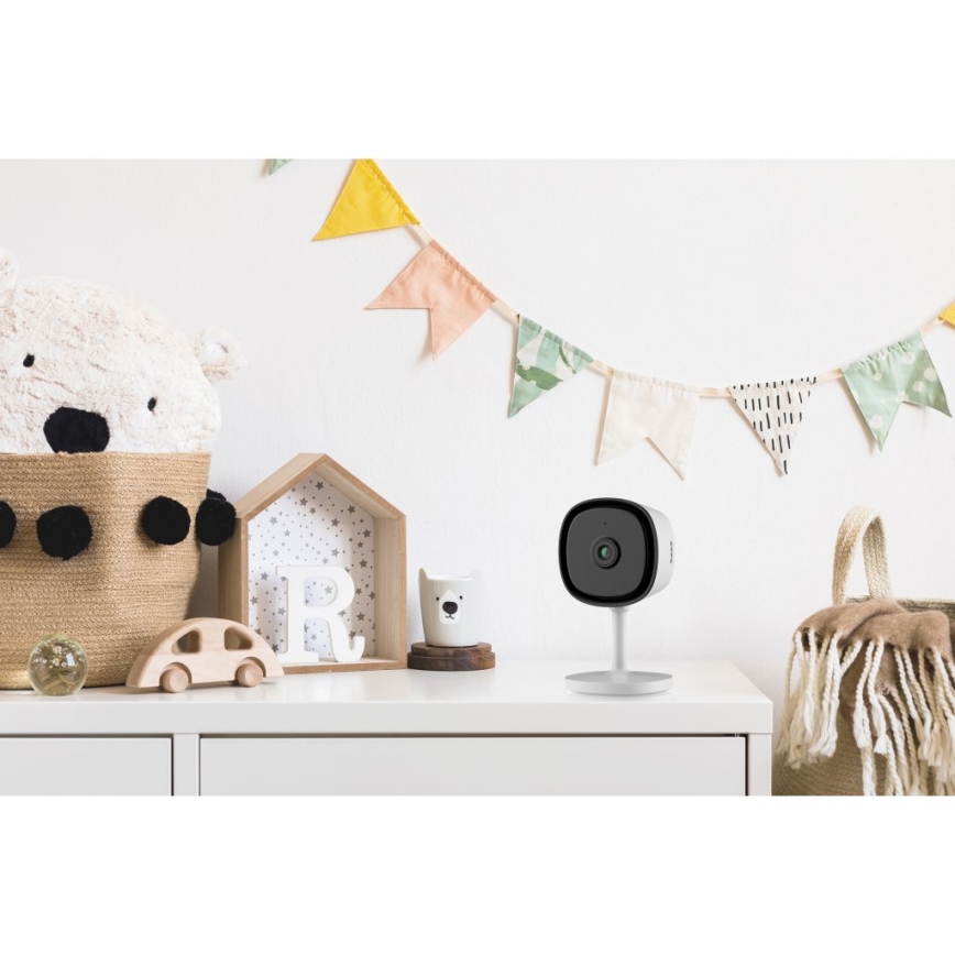 Интелигентна вътрешна камера със сензор Full HD 1080p, 5V захранване, Wi-Fi, съвместима с Tuya, бяла