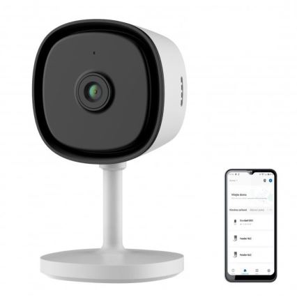 Интелигентна вътрешна камера със сензор Full HD 1080p, 5V захранване, Wi-Fi, съвместима с Tuya, бяла