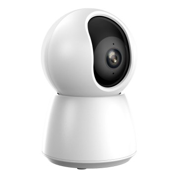 Интелигентна камера с 2K резолюция и сензор за движение, 5V, Wi‑Fi, съвместима с Tuya — бяла