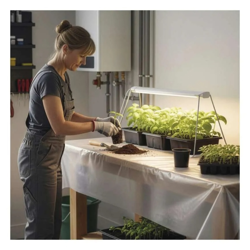 Интериорна LED лампа за отглеждане на растения GROW LED/15W/230V