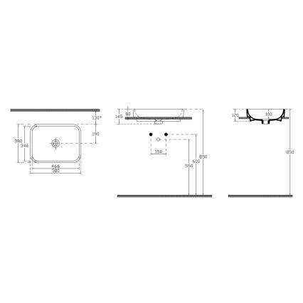 Isvea - Мивка за плот AQUA 50x38 cm керамика/бяла