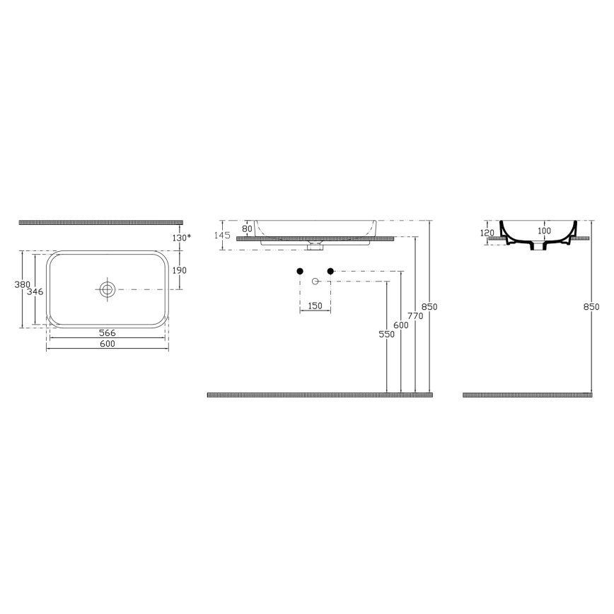 Isvea - Мивка за плот AQUA 60x38 см керамика/бяла