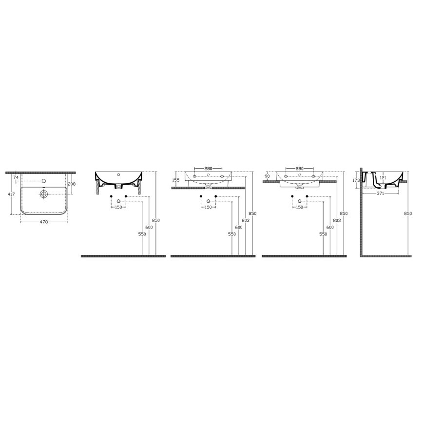 Isvea - мивка за плот SOTT AQUA 48x42 см керамика/бяла