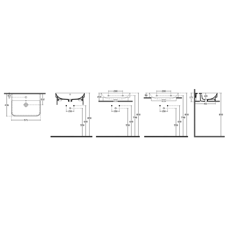 Isvea - Мивка за плот SOTT AQUA 57x44 см керамична/бяла
