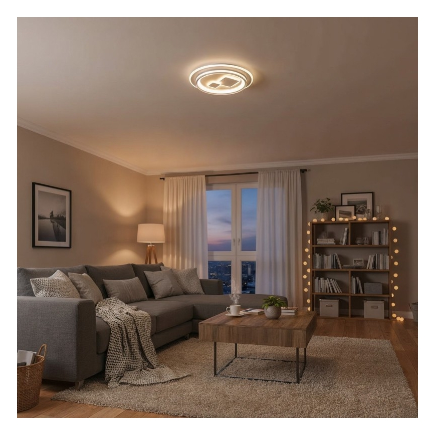 ITALUX - LED плафон PARCO LED/55W/230V 3000-6500K Ø 50 см бял с възможност за димиране + дистанционно управление