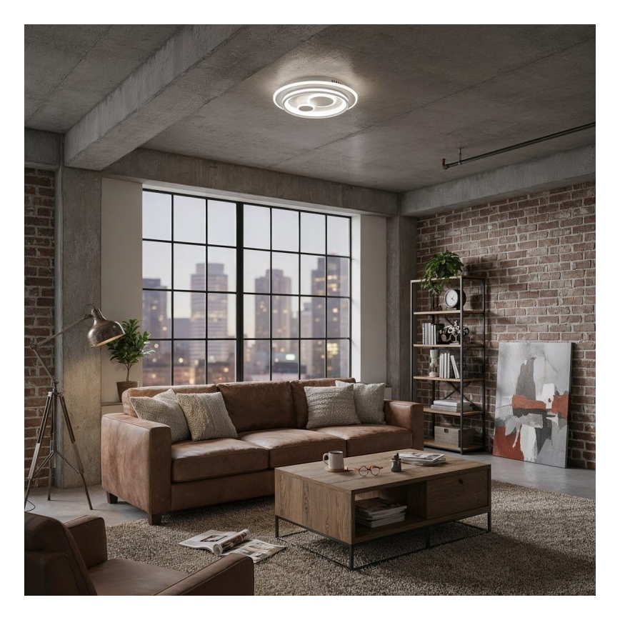 ITALUX - LED таванно осветително тяло PARCO с регулиране на яркостта LED/55W/230V 3000-6500K, диаметър 50 см, бяло + дистанционно управление