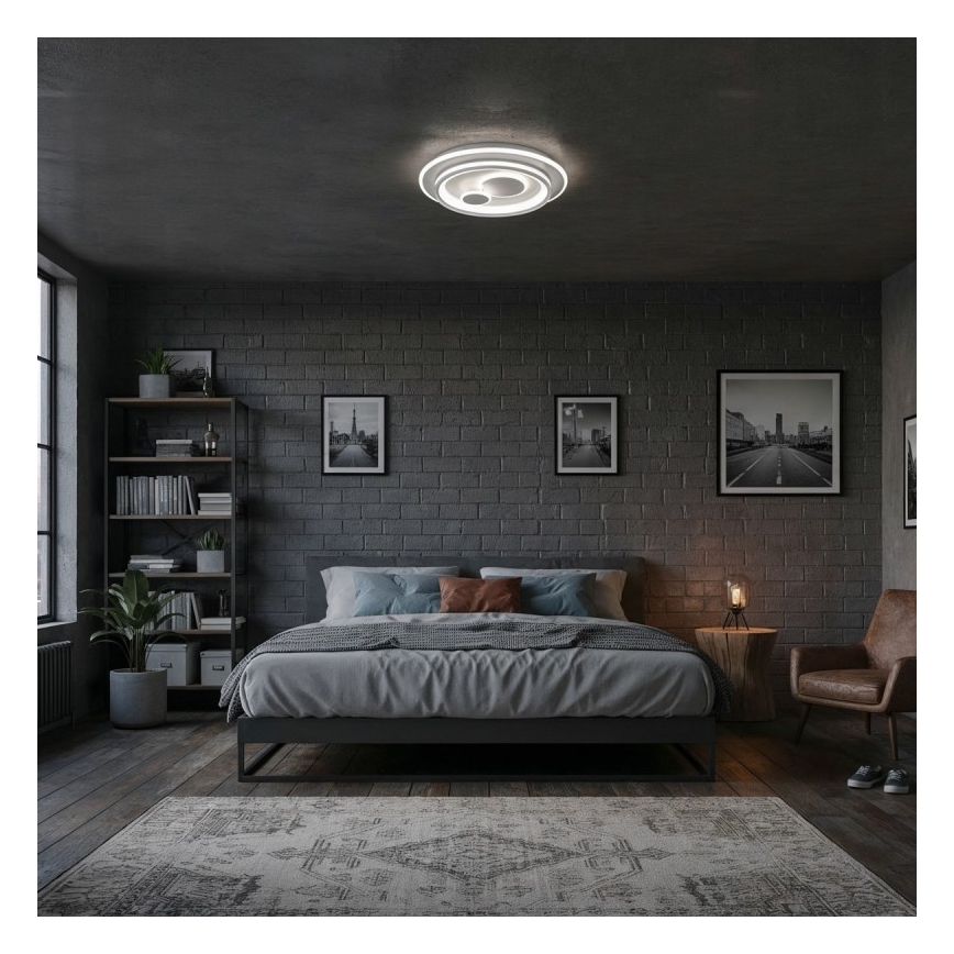 ITALUX - LED таванно осветително тяло PARCO с регулиране на яркостта LED/55W/230V 3000-6500K, диаметър 50 см, бяло + дистанционно управление
