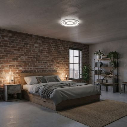 ITALUX - Димируемо LED таванно осветително тяло SIMNI LED/55W/230V 3000-6500K Ø 50 см бяло + дистанционно управление