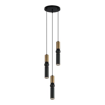 ITALUX - Пендел ISIDORA 3xGU10/25W/230V черен/бронзов