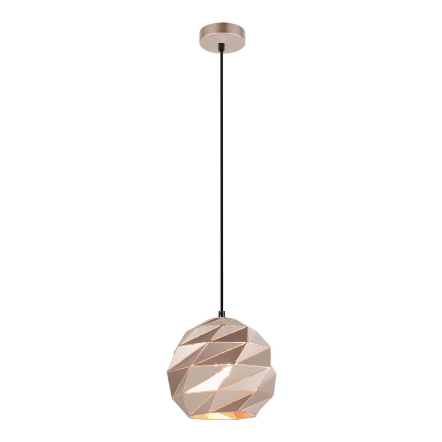ITALUX - Пендел PALERMO 1xE27/40W/230V Ø 23 см розовозлатист
