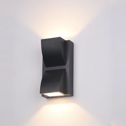 ITALUX - LED Екстериорен аплик EDGAR 2xLED/3W/230V IP54 3000K черен
