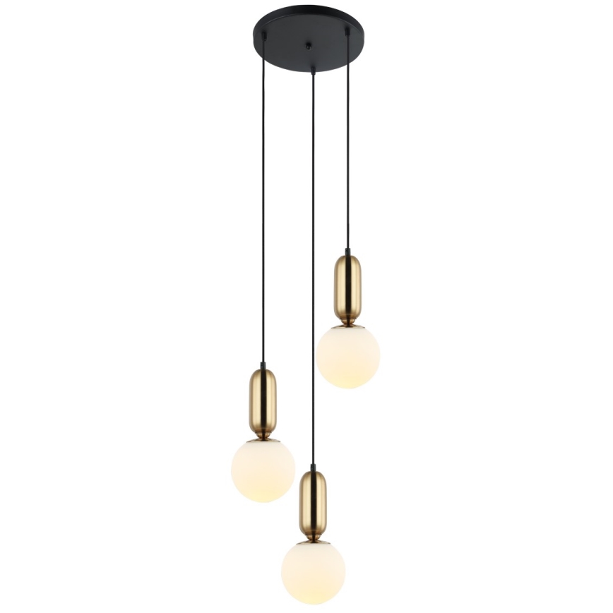 ITALUX - Пендел ALDEVA 3xE27/40W/230V черен/бронзов