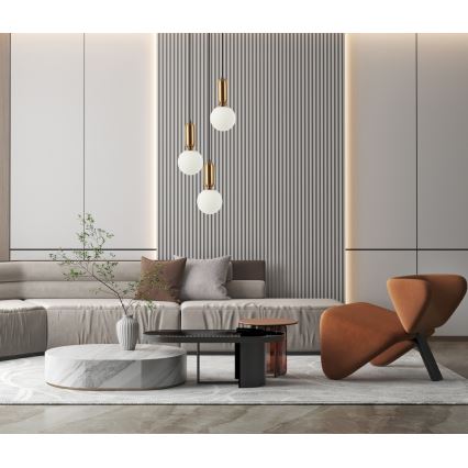 ITALUX - Пендел ALDEVA 3xE27/40W/230V черен/бронзов