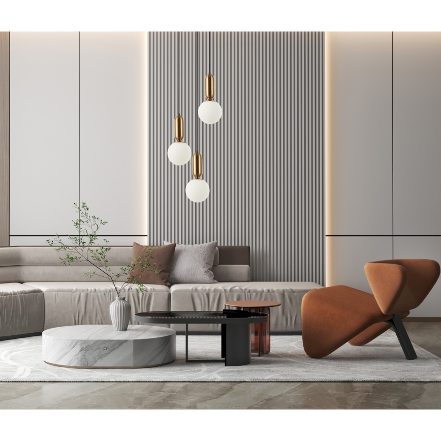 ITALUX - Пендел ALDEVA 3xE27/40W/230V черен/бронзов