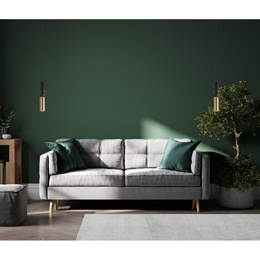 ITALUX - Пендел ISIDORA 1xGU10/25W/230V черен/бронзов