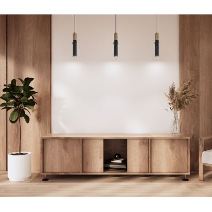ITALUX - Пендел ISIDORA 1xGU10/25W/230V черен/бронзов