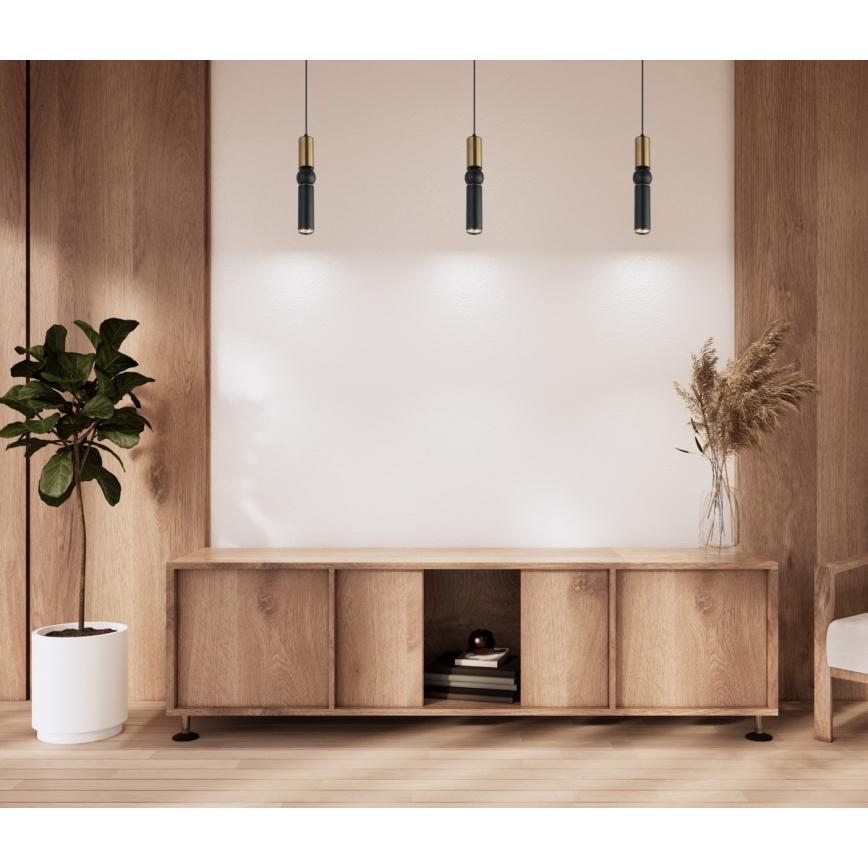 ITALUX - Пендел ISIDORA 1xGU10/25W/230V черен/бронзов