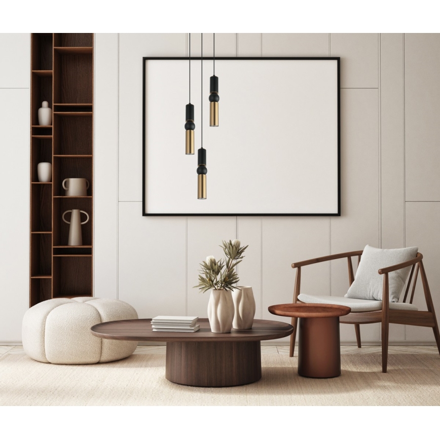 ITALUX - Пендел ISIDORA 3xGU10/25W/230V черен/бронзов