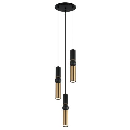 ITALUX - Пендел ISIDORA 3xGU10/25W/230V черен/бронзов