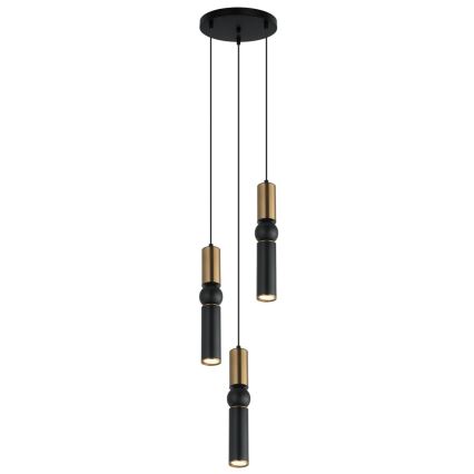 ITALUX - Пендел ISIDORA 3xGU10/25W/230V черен/бронзов
