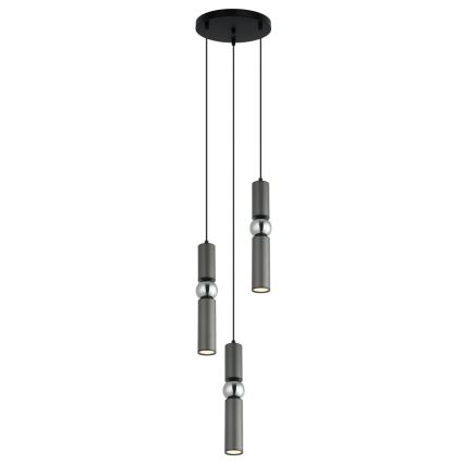 ITALUX - Пендел ISIDORA 3xGU10/25W/230V антрацит/хром