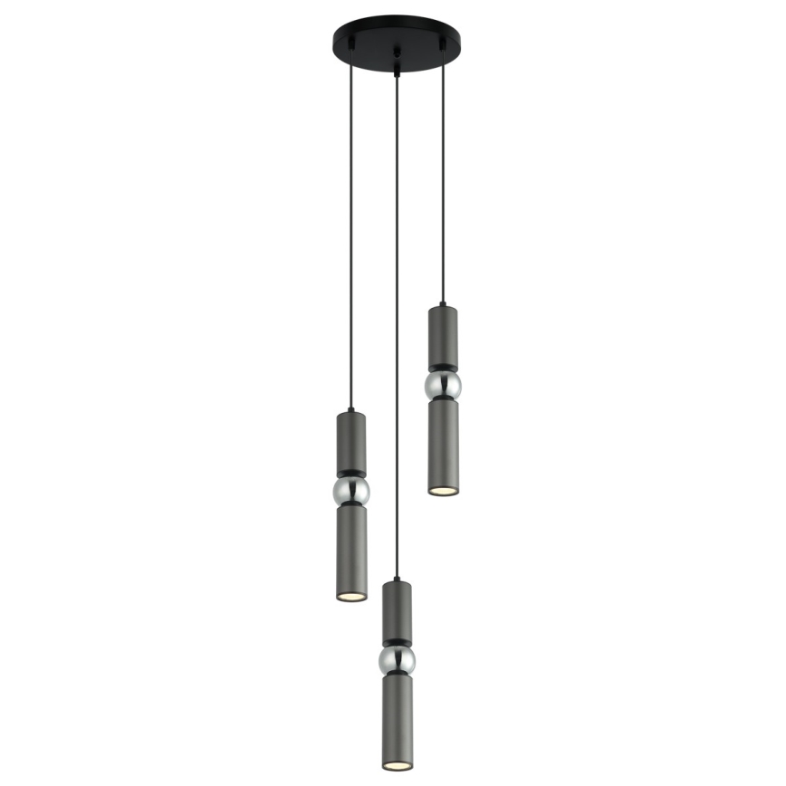 ITALUX - Пендел ISIDORA 3xGU10/25W/230V антрацит/хром