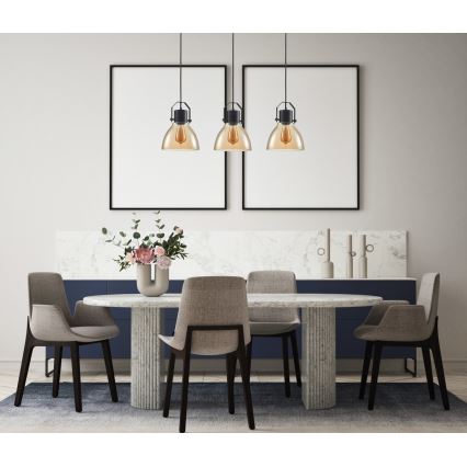ITALUX - Пендел DARLENA 3xE27/40W/230V черен/кафяв