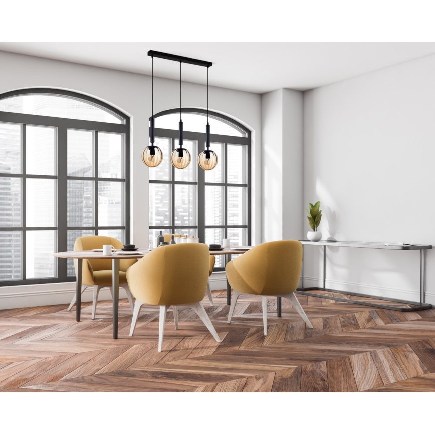 ITALUX - Пендел RAVENA 3xE27/10W/230V черен
