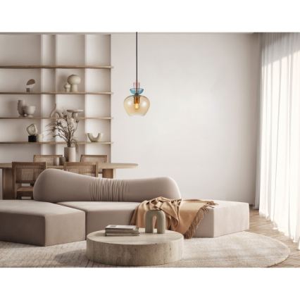 ITALUX - Подвес на кабел FANDA 1xE27/40W/230V златист/димчато бежово