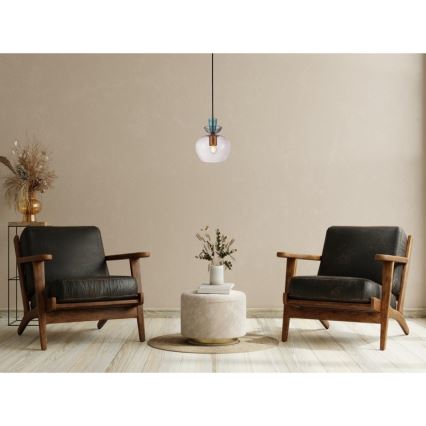 ITALUX - Пендел на кабел FANDA 1xE27/40W/230V златист/димно сиво