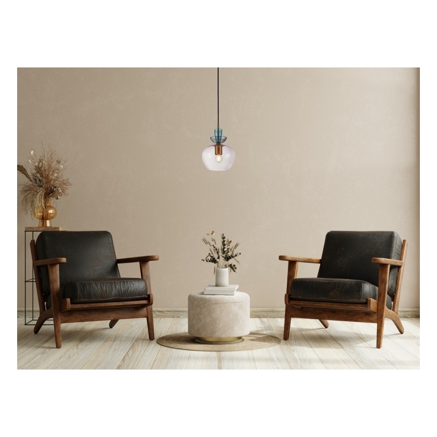 ITALUX - Пендел на кабел FANDA 1xE27/40W/230V златист/димно сиво