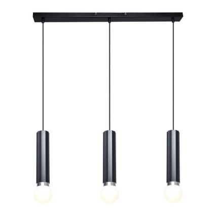 ITALUX - Полилей на кабел MACERA 3xE27/40W/230V черен