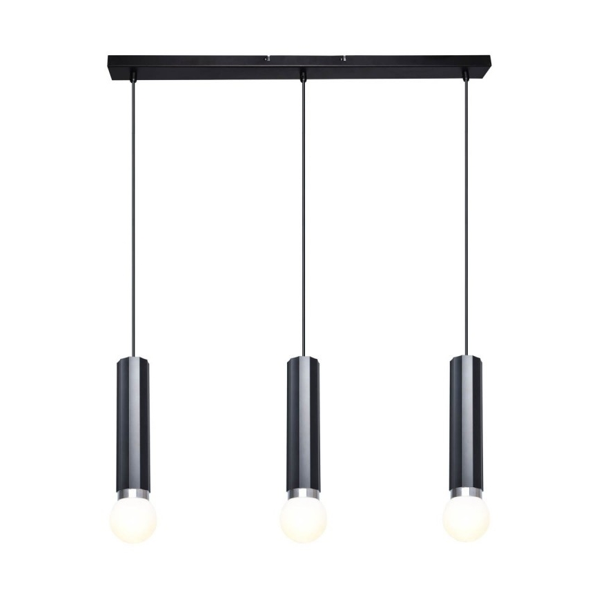 ITALUX - Полилей на кабел MACERA 3xE27/40W/230V черен