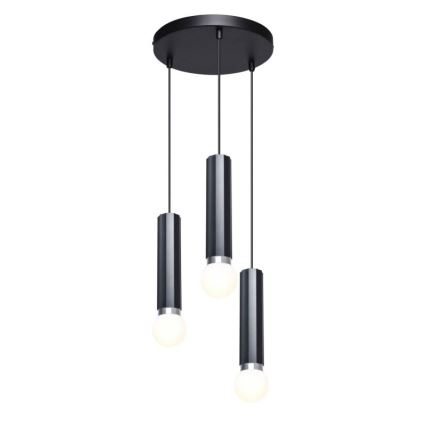 ITALUX - Полилей на кабел MACERA 3xE27/40W/230V черен