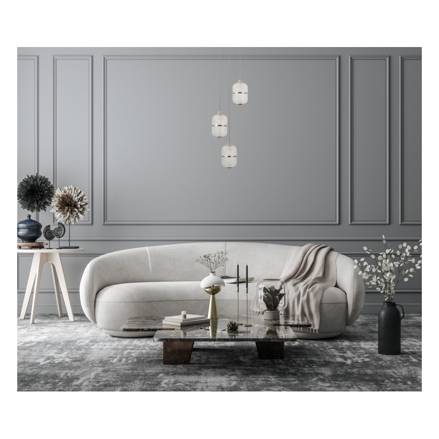 ITALUX - LED полилей на кабел ALANI 3xLED/5W/230V 3000K черен/златен
