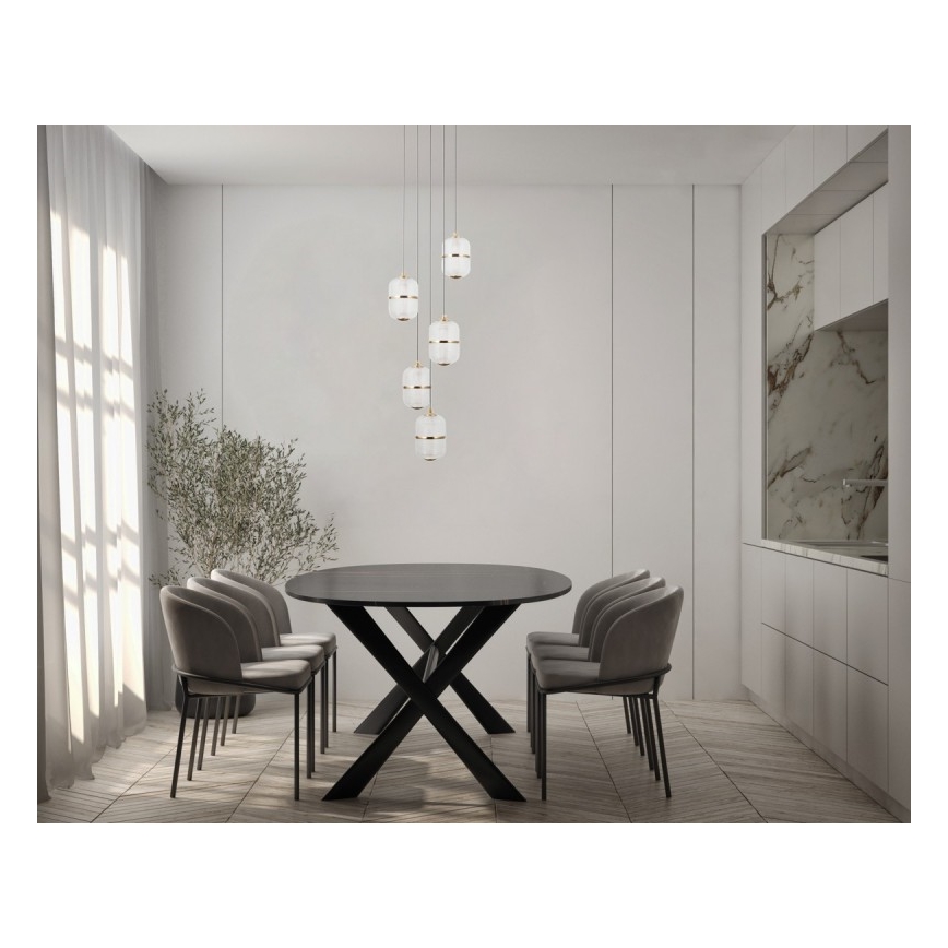 ITALUX - LED полилей на кабел ALANI 5xLED/5,6W/230V 3000K черен/златист