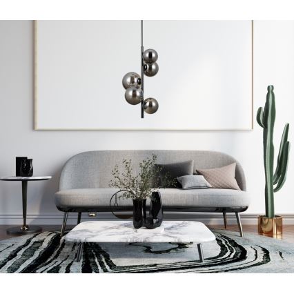 ITALUX - Висящ полилей CANELLO 5xG9/5W/230V черен