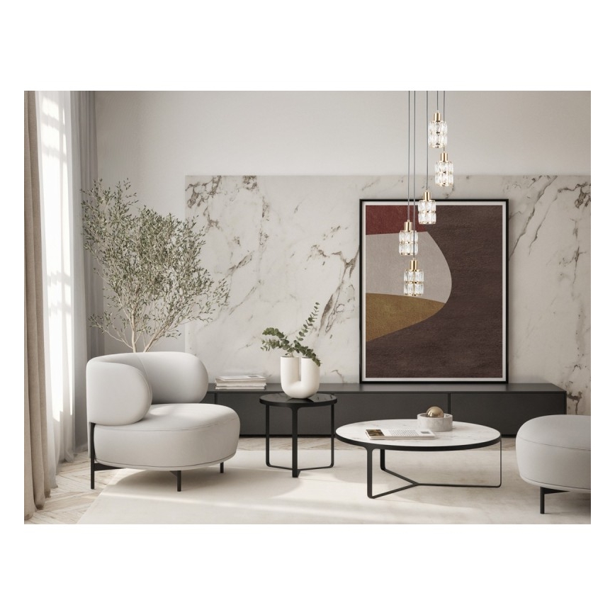 ITALUX - Полилей на кабел ALMA 5xE27/40W/230V златен