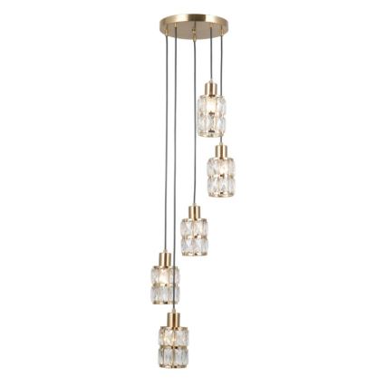 ITALUX - Полилей на кабел ALMA 5xE27/40W/230V златен