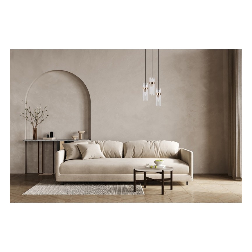 ITALUX - Полилей на кабел TARASO 3xE14/40W/230V черно/златно