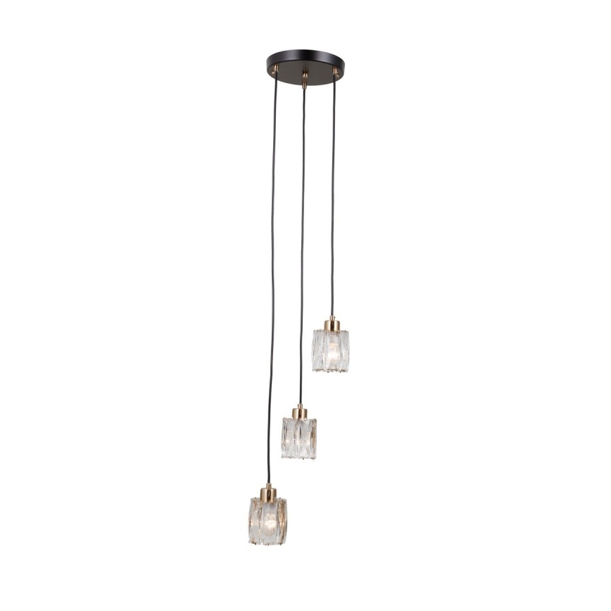 ITALUX - Полилей на кабел TORNO 3xE14/40W/230V черен/златист