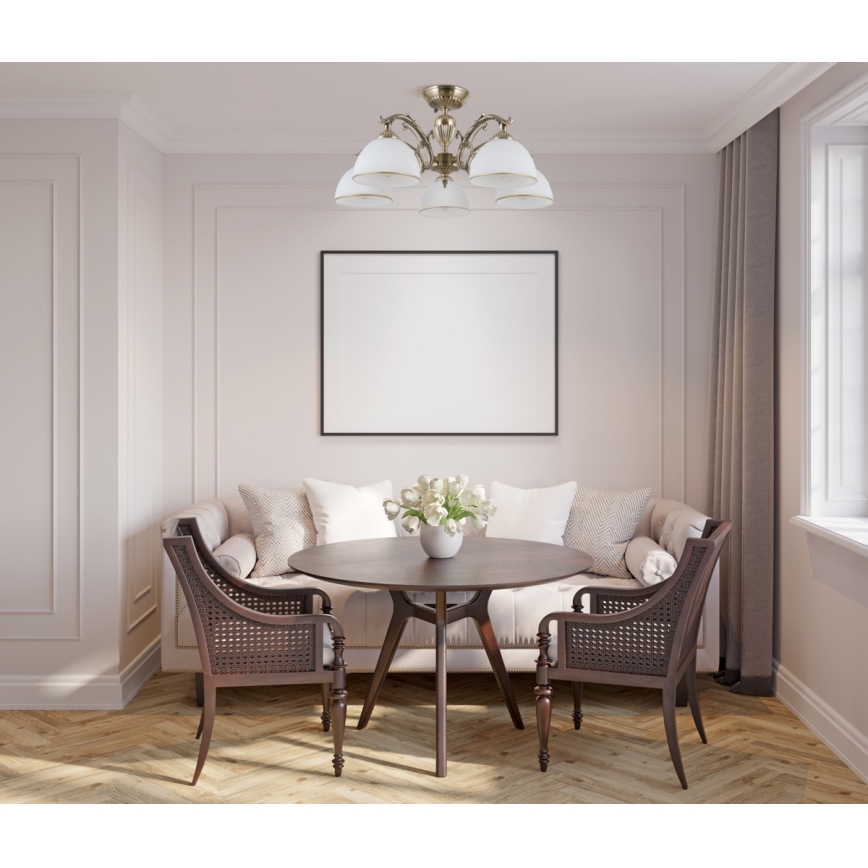 ITALUX - Полилей за повърхностен монтаж FENEZA 5xE27/40W/230V