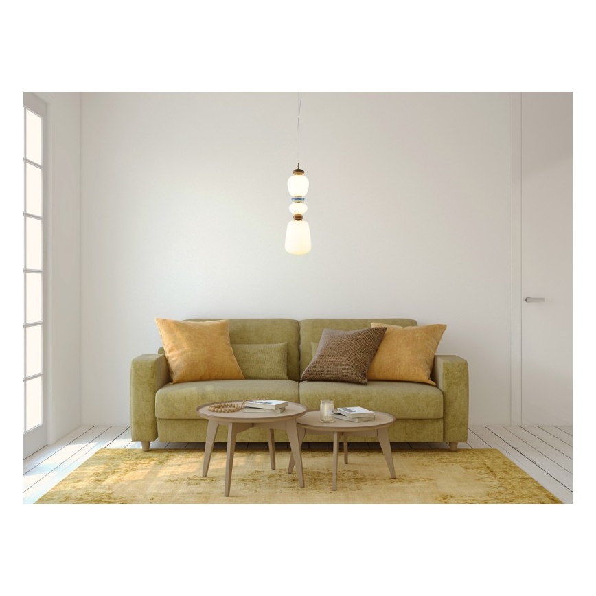 ITALUX - LED полилей на кабел EVANS LED/19W/230V 3000K златист/син/кафяв
