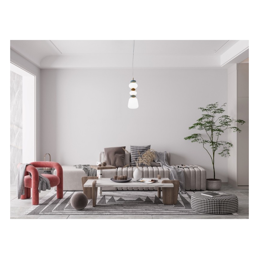 ITALUX - LED полилей на кабел EVANS LED/15W/230V 3000K златист/син